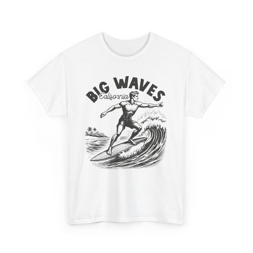 Beach Vibes T-Shirt | Summer Ocean Waves | Vintage Big Waves - California Shirt - Picture 2 of 73