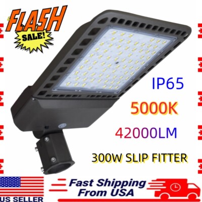300W LED Parking Lot Street Pole Light Fixture Shoebox Area Light 5000K 39000lm 06 Fsiw