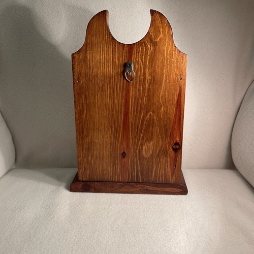 Brown Wooden Organizer W/ Square Italian Tile White & Brown Bird Stand Or Hang - Picture 4 of 7