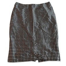 Vintage Ralph Lauren Black Label Women's Silk Houndstooth Skirt Size 4 Timeless