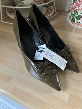 M&S Marks & Spencer‘S Ladies Patent Green Pointed Shoe Size 6 Brand-New RRP £40