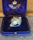 Vintage 925 Solid Silver Horses Head Ring size S to S 1/2- Boxed
