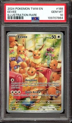 PSA 10 Eevee 188/167 Illustration Rare IR Twilight Masquerade