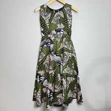 Kids Custom Handmade African Print Sleeveless High Neck Midi Dress Green Floral