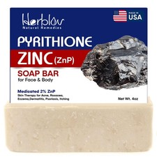 Herblov Pyrithione Zinc Soap Bar for Face  Body, 4oz  4 Ounce Pack of 1 