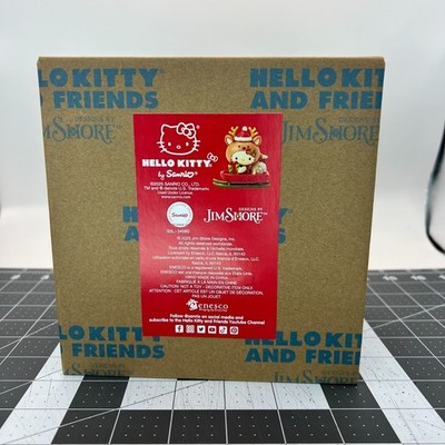 ღ New JIM SHORE SANRIO Figurine HELLO KITTY Reindeer Christmas Present Sled Cat