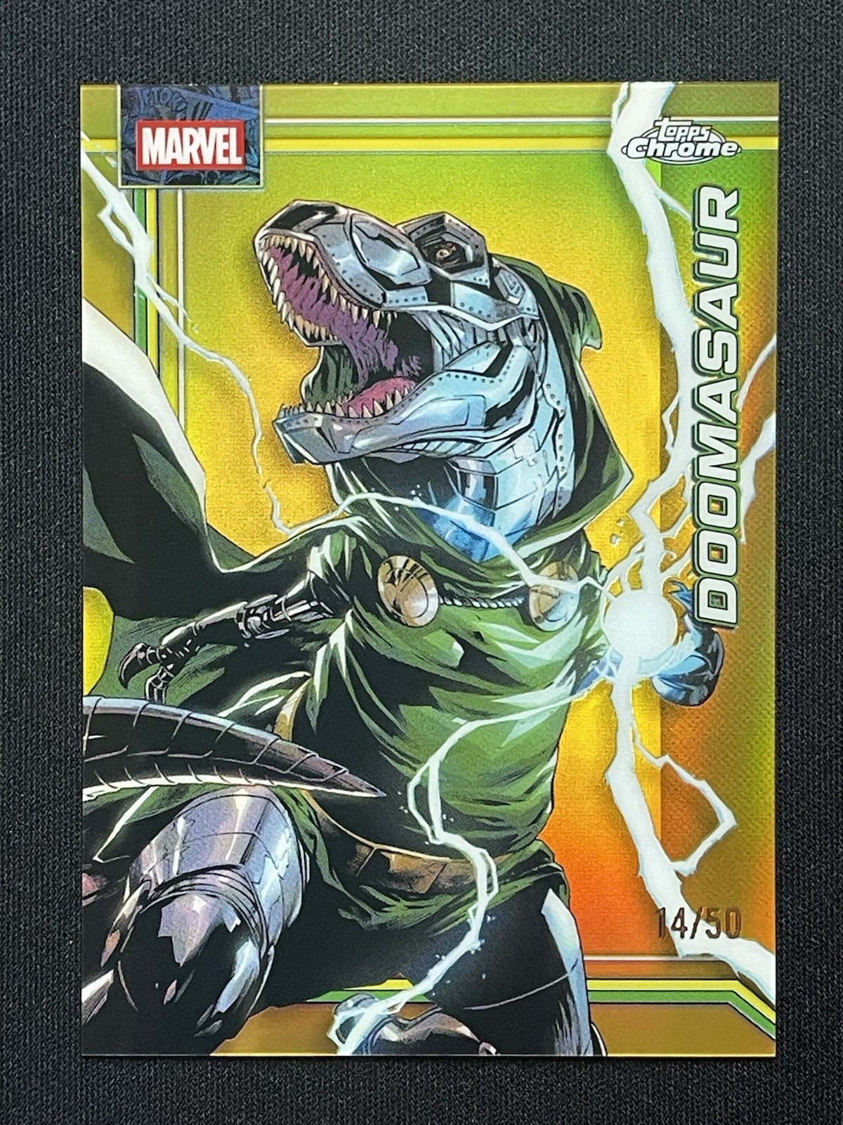 2026 Topps Chrome Marvel Comics Doomasaur Gold Refractor 14/50 #031