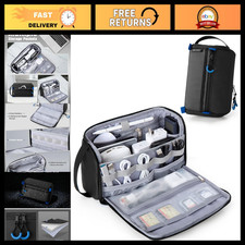 Travel Electronics Organizer Case, Tech Accessories Bag, Charger Pouch - Black