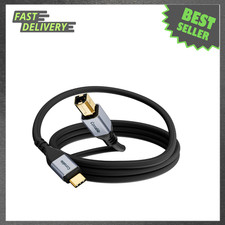 USB B to USB C Cable Braided 2FT Gold Plated Aluminum Printer MIDI Cord