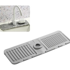 Faucet Mat for Kitchen Sink - 2024 Upgraded Silicone Splash Guard with Fast ...