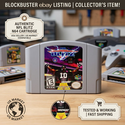 NFL Blitz Nintendo 64 N64 USA Version Arcade Football Cartridge Tested Working
