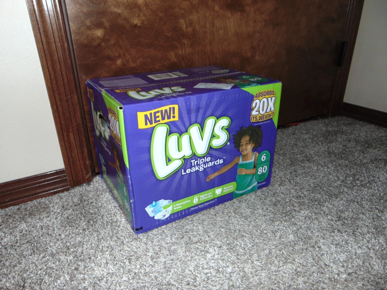 Rare Vintage Luvs Size 6 Panda Giraffe Designs NiteLock Protection 80 Count Box