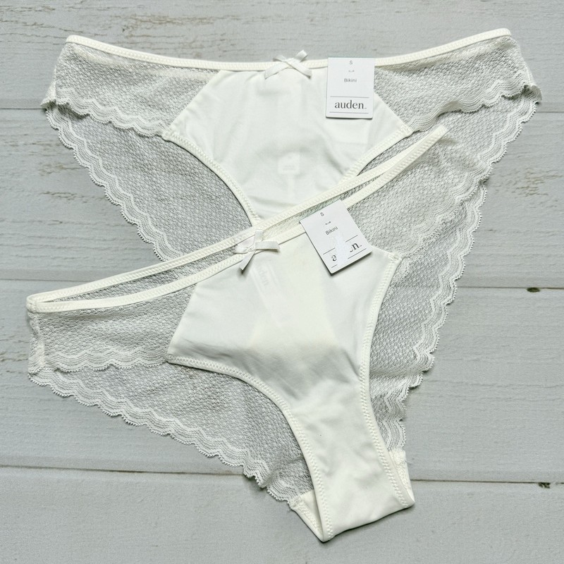 NWT - Auden - Bundle Of 2 White Lace Bikini Panties - Size Small