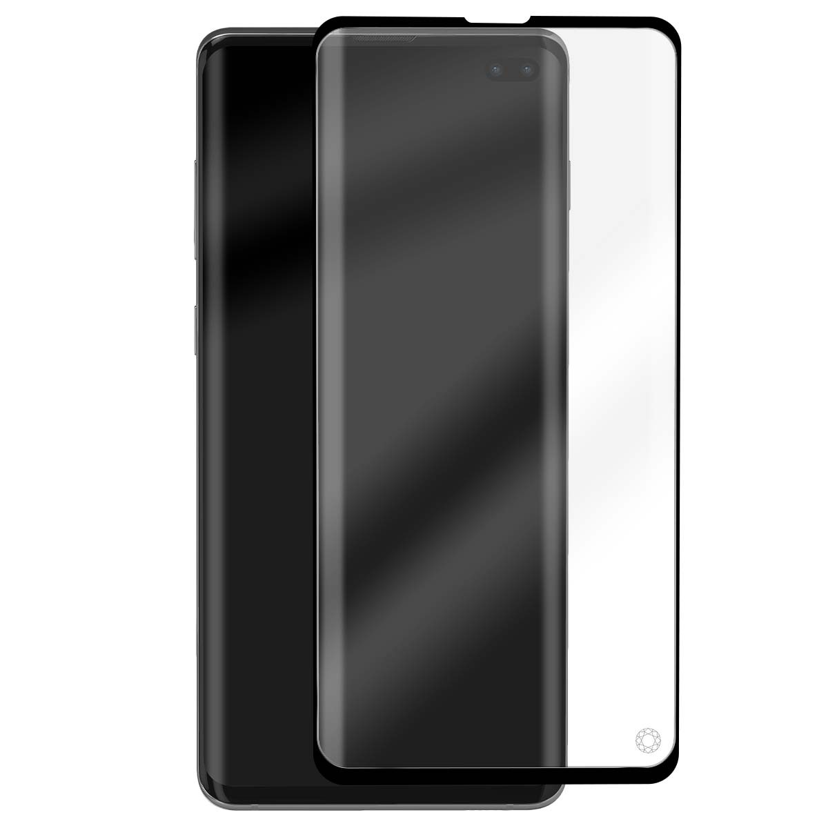Verre trempé pour Galaxy S10 Plus, protection écran 9H incurvée avec traitement anti-empreinte