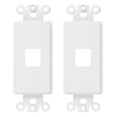 2 Pack Decorative Keystone Wallplate Insert 1 Port White ChaosssCo