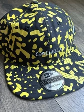 Coachella Design Baseball Cap Yellow & Black One Size Strapback New Era 9Twenty