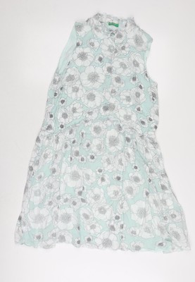 Benetton Damen Kleid Mehrfarbig Blumen S
