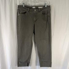 J Jill Denim Cropped Jeans Women's 12 Green Authentic Fit Mid Rise Cotton Blend