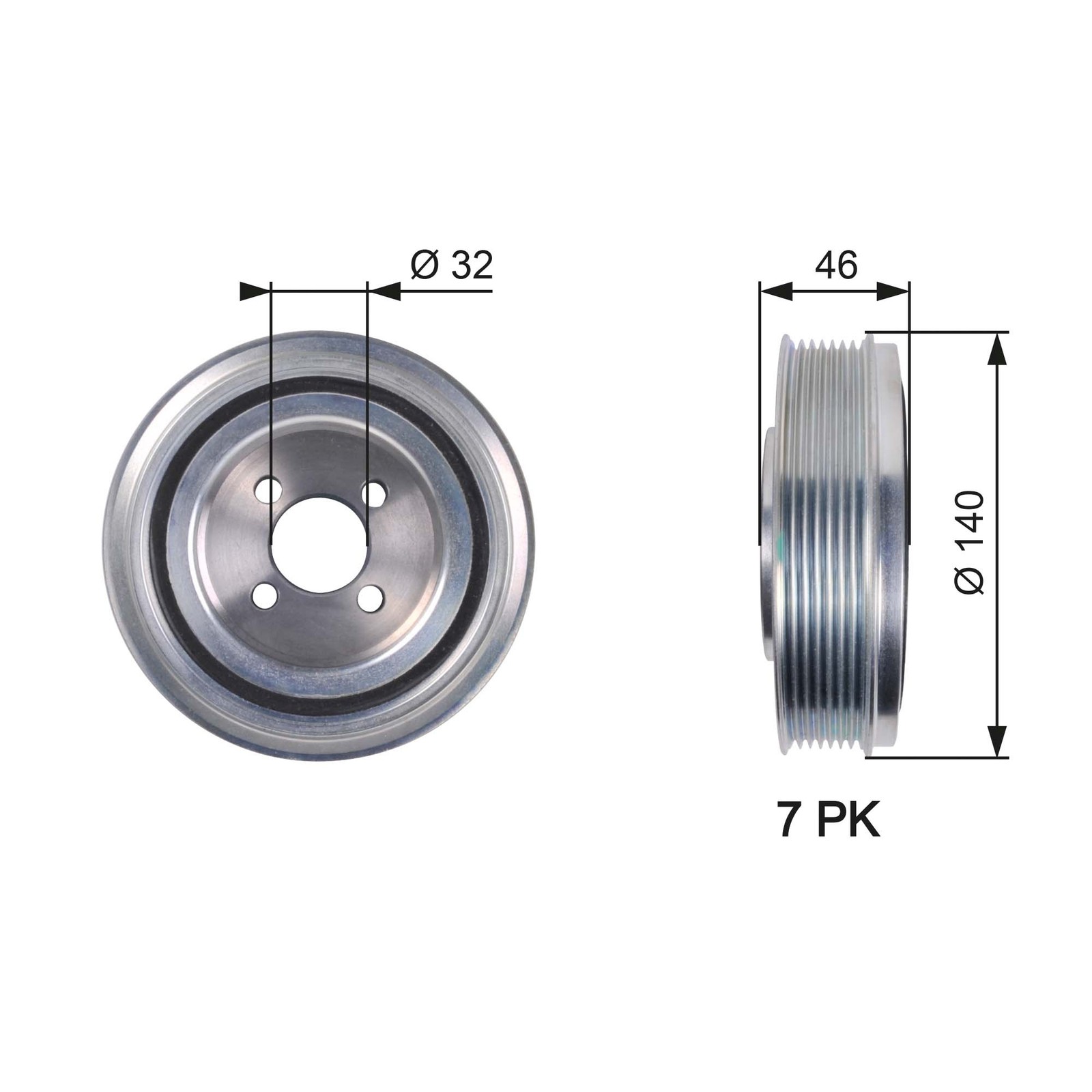 GATES-OE TVD1078 Belt Pulley, crankshaft for FIAT,IVECO,KARSAN