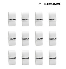 Head Soft Tennis Badminton Overgrip White 12 Pack Zipper Bag