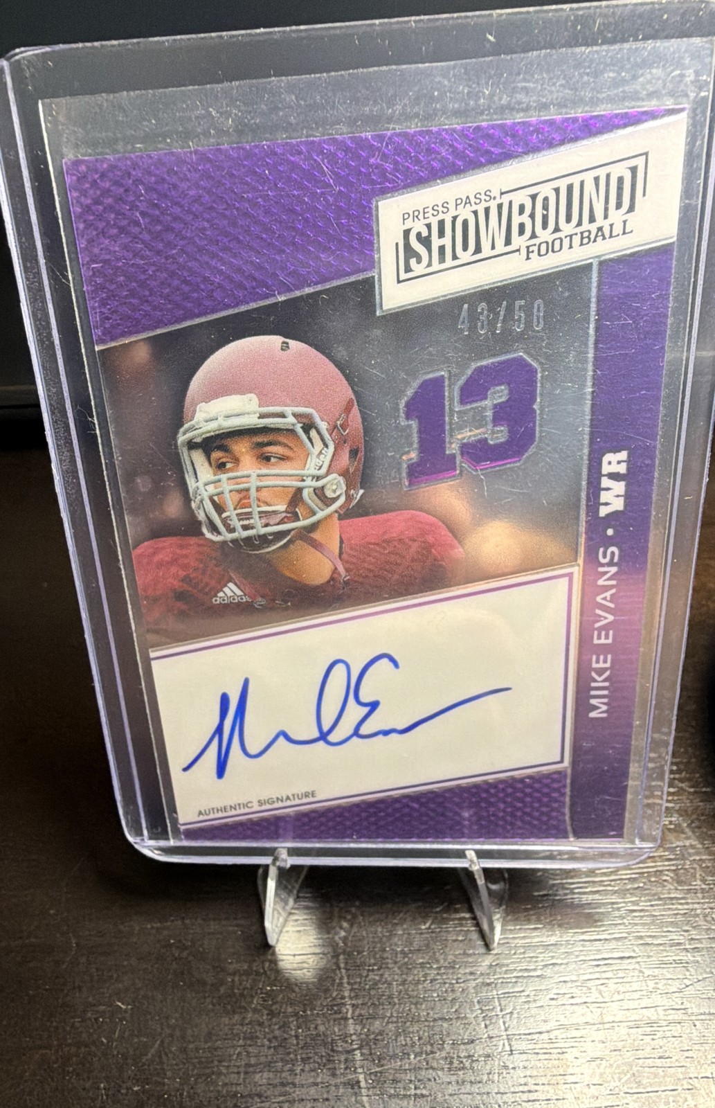 Mike Evans Press Pass Showbound Signatures #SBME Purple