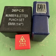 3 Sets Sizes Number and Letter Punch Hardened Steel Metal Die Jewelers w/Cases