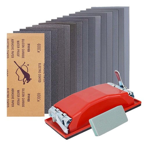 Wet & Dry Sandpaper Set, 42 Sheets of 120 to 3000 grit Sandpaper with Sanding...