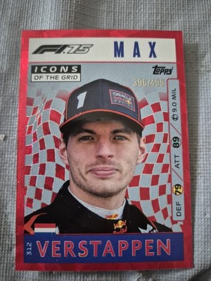 Topps Turbo Attax Icons Of The GRID  Max Verstappen Red CARD 396/499