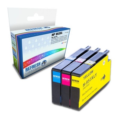 Refresh Patronen 3 Farben Vorteilspack 953XL Tinte kompatibel mit HP Druckern