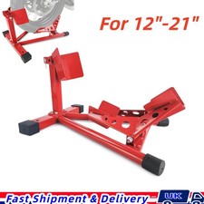 Motorcycle Front Wheel Chock 12" - 21" Wheel Red Motorbike Trailer Paddock Stand