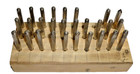 VINTAGE LETTER PUNCH STAMP SET COMPLETE IN WOODEN DISPLAY HOLDER  1/4 Inch — photo 1