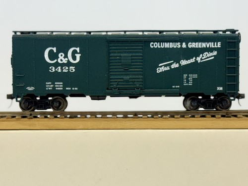 Escala HO, Athearn, Columbus y Greenville, 40’ Boxcar #3425, Green, Kadee | Zustand: Used