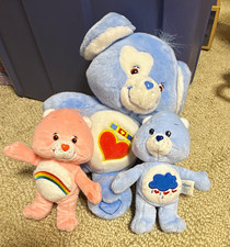 Care Bears Vintage Retired 1983 Bear Plush Lot of 3, Medium 14-24in Blue Pink