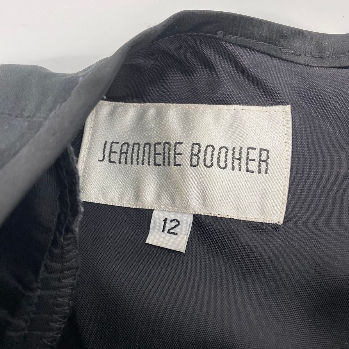 Jeannene Booher Black Layered Shoulder Pad Dress | Size 12 View 3