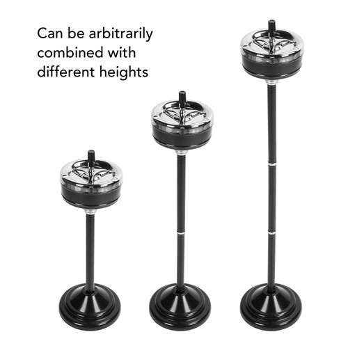 Black Floor Ashtray Self Cleaning Detachable Adjustable Height Standing  - Bild 19 von 24