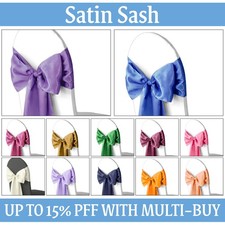1-100pcs Satin Wedding Chair Bows Cover Wider Fuller Bow Sash Wedding Xmas Party