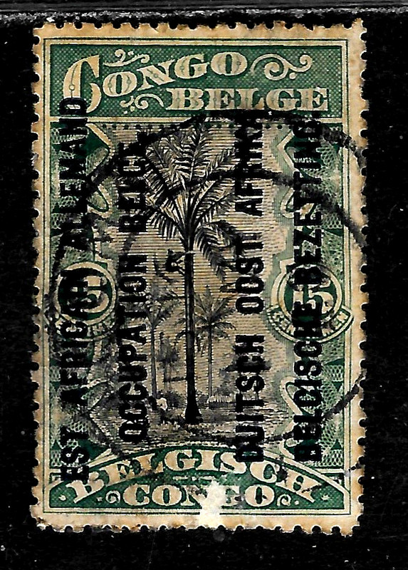 HICK GIRL-USED  GERMAN  OCCUPATION STAMPS SC#N19  GERMAN EAST AFRICA      X4440