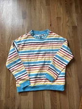Aldi Gear 2024 Unisex Striped Pullover Sweatshirt Crewneck Pullover Spring SZ M
