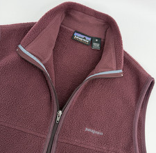 Patagonia Vest Men M Full Zip Burgundy Synchilla Fleece Outdoor Hiking