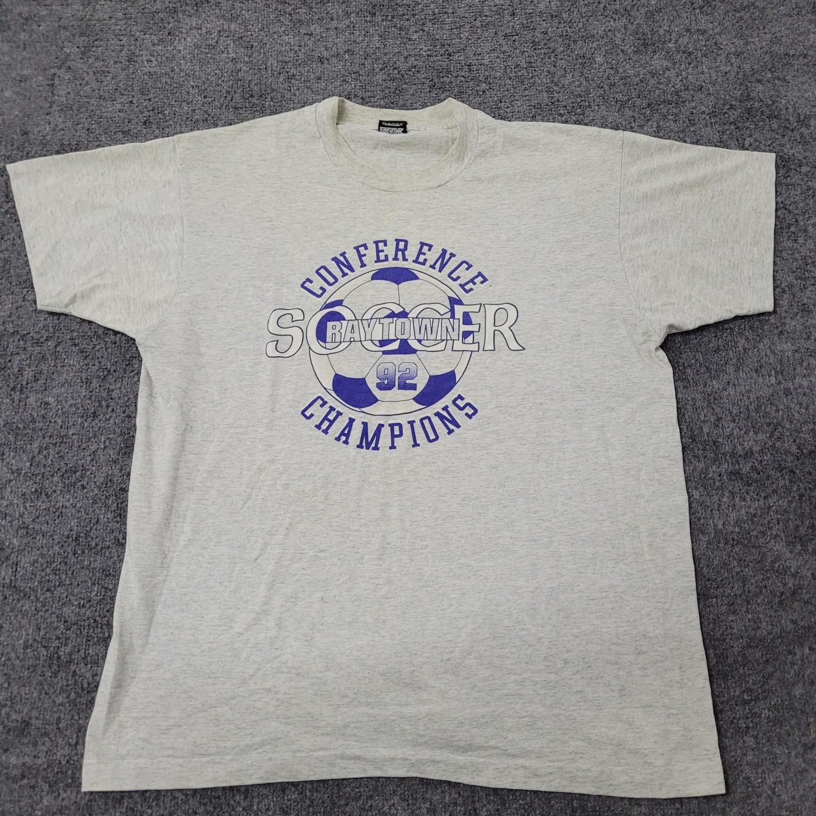Screen Stars Best T-Shirt Mens XL Grey 1992 Soccer Champions Vintage