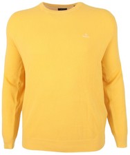 GANT Men's Pullover Sweater Jumper Size 3XL COTTON PIQUE CREW NECK YELLOW