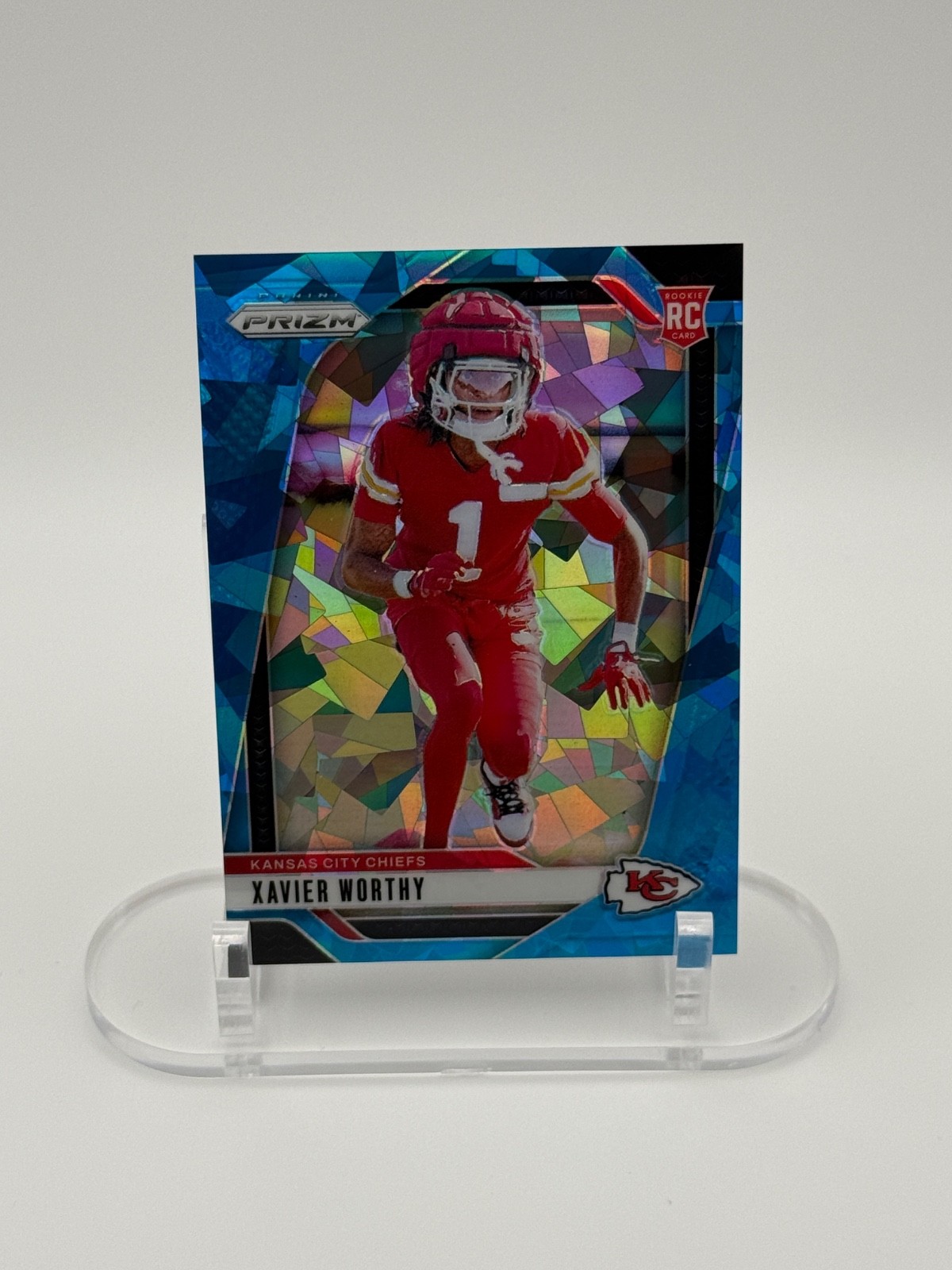 2024 Panini Prizm - Rookies Xavier Worthy #399 Blue Ice Prizm /99 (RC)