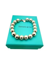 Tiffany & Co. Sterling Silver HardWear 10mm Bead Ball Bracelet 7.25" - Box