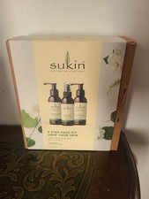 Sukin 3 Step Face Kit Love your Skin Cleanser, Toner, Facial Moisturizer 4.23 oz