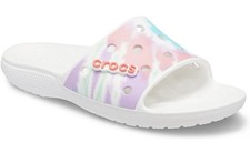 Crocs Classic Graphic Tie Dye Slide Sandals Women  s 11 Men  s 9 White Slip On