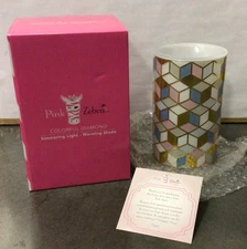Pink Zebra Simmering Light Warming Shade COLORFUL DIAMONDS New In Box