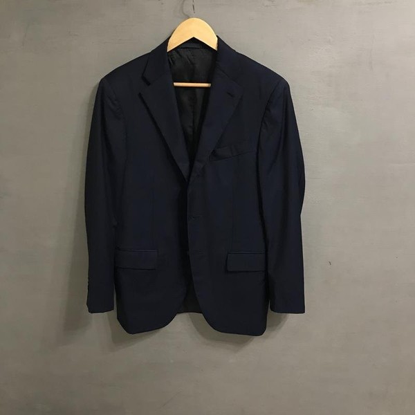 Men Sartoria Milanese Suit Navy Wool 38 / M / 46