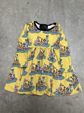 Nooworks Dog Party Dress Kids Size 2 Colorful Graphic Long Sleeve Made In USA