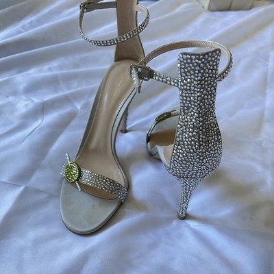 Gianvito Rossi Rhinestone Martini Olive Heels Size 37/US 7 EUC