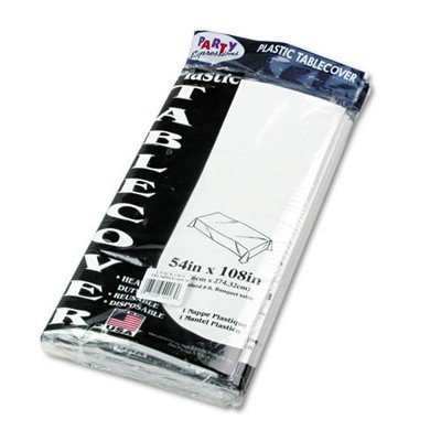 Tablemate Table Set Rectangular Cover, Heavyweight Plastic, 54'' x 108'', 6/Pack